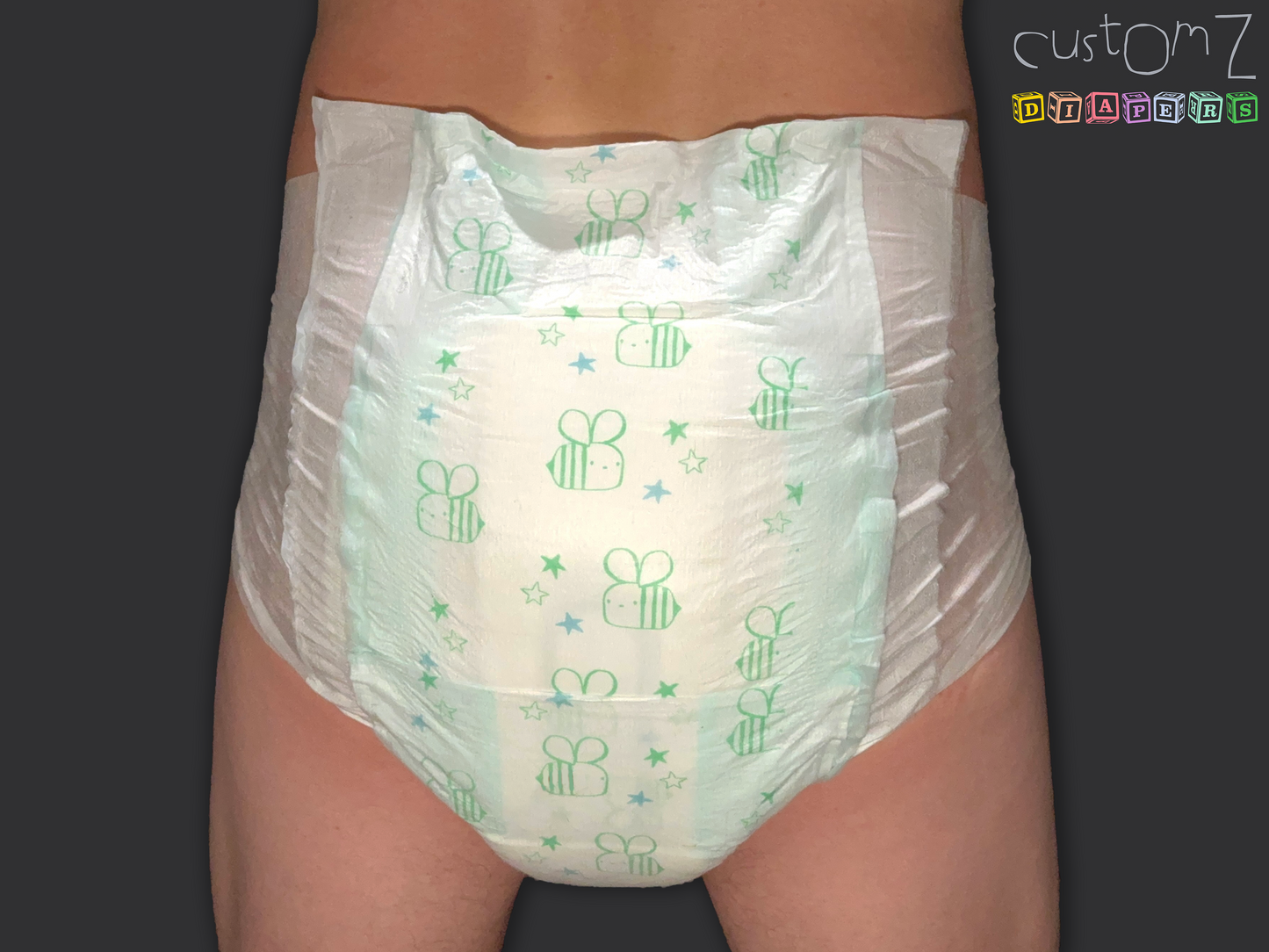 CustomZ Bumble Bees ABDL Adult Baby Diaper Nappy - 1 x Nappy