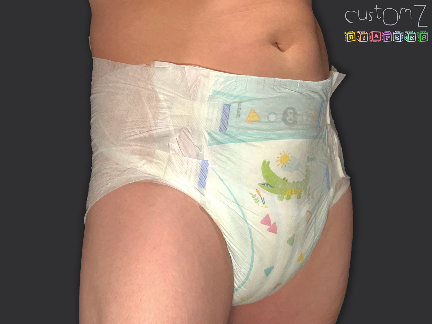 CustomZ Cosy Croc ABDL Adult Baby Diaper Nappy - 1 x Nappy