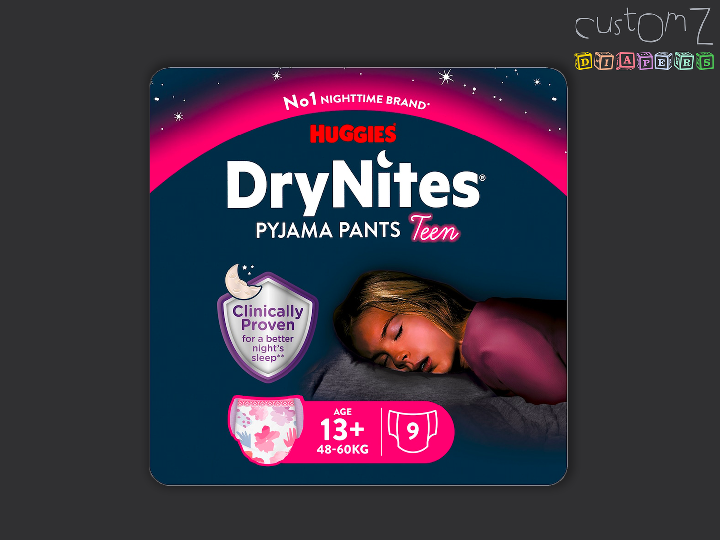 Girls UK Huggies DryNites Pyjama Pants 13+ Years - 9 Pack