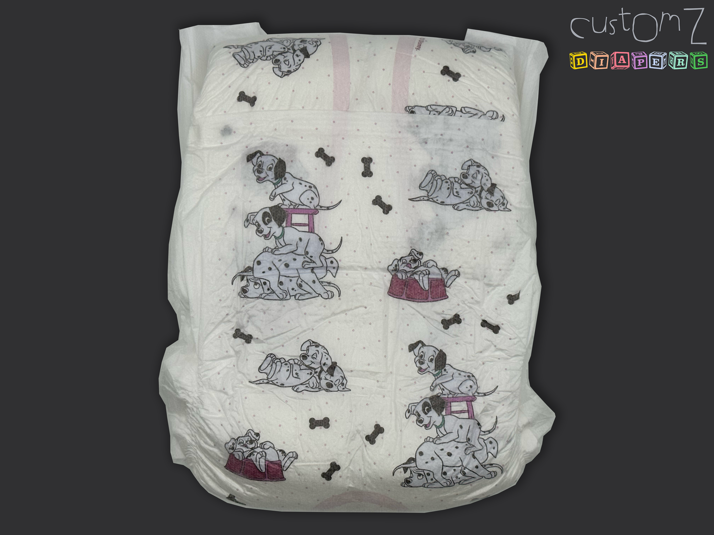 CustomZ Spotty Dogs ABDL Adult Baby Diaper Nappy - 1 x Nappy