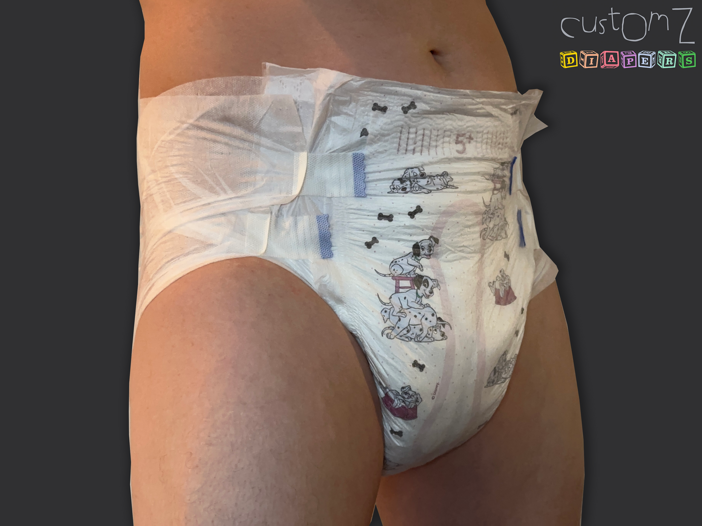 CustomZ Spotty Dogs ABDL Adult Baby Diaper Nappy - 1 x Nappy