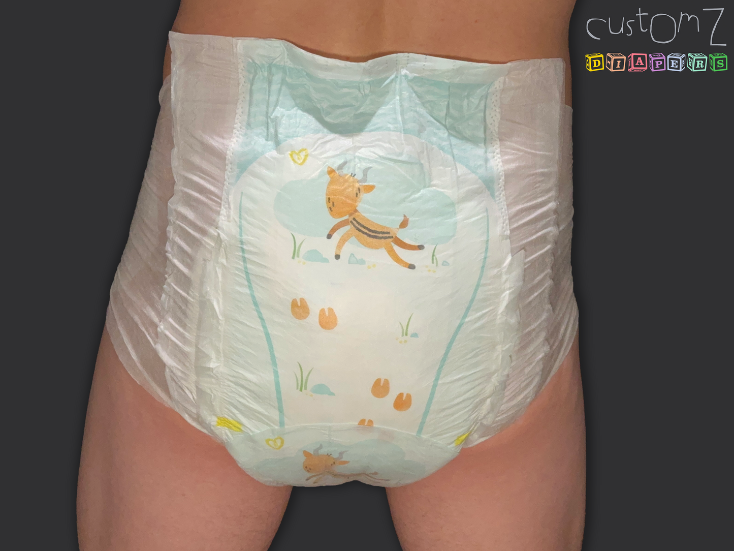 CustomZ Gary Gazelle ABDL Adult Baby Diaper Nappy - 1 x Nappy