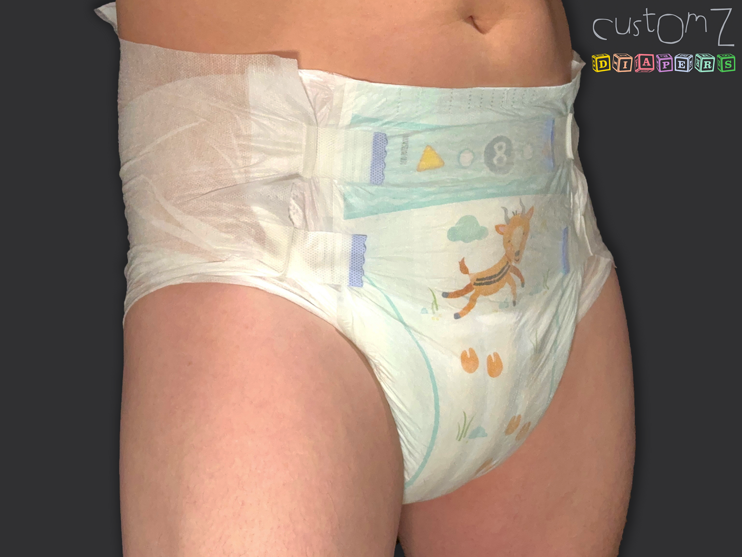 CustomZ Gary Gazelle ABDL Adult Baby Diaper Nappy - 1 x Nappy