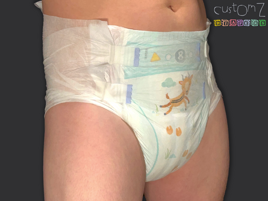 CustomZ Gary Gazelle ABDL Adult Baby Diaper Nappy - 1 x Nappy