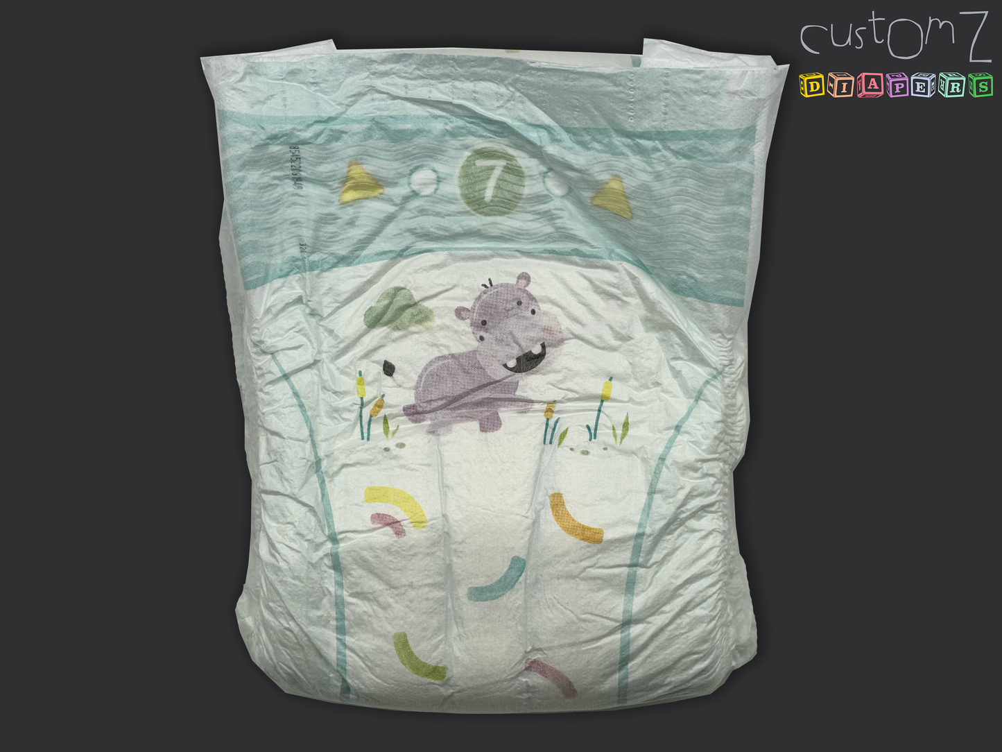 CustomZ Happy Hippo ABDL Adult Baby Diaper Nappy - 1 x Nappy