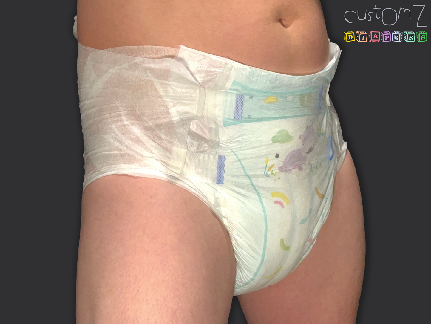 CustomZ Happy Hippo ABDL Adult Baby Diaper Nappy - 1 x Nappy