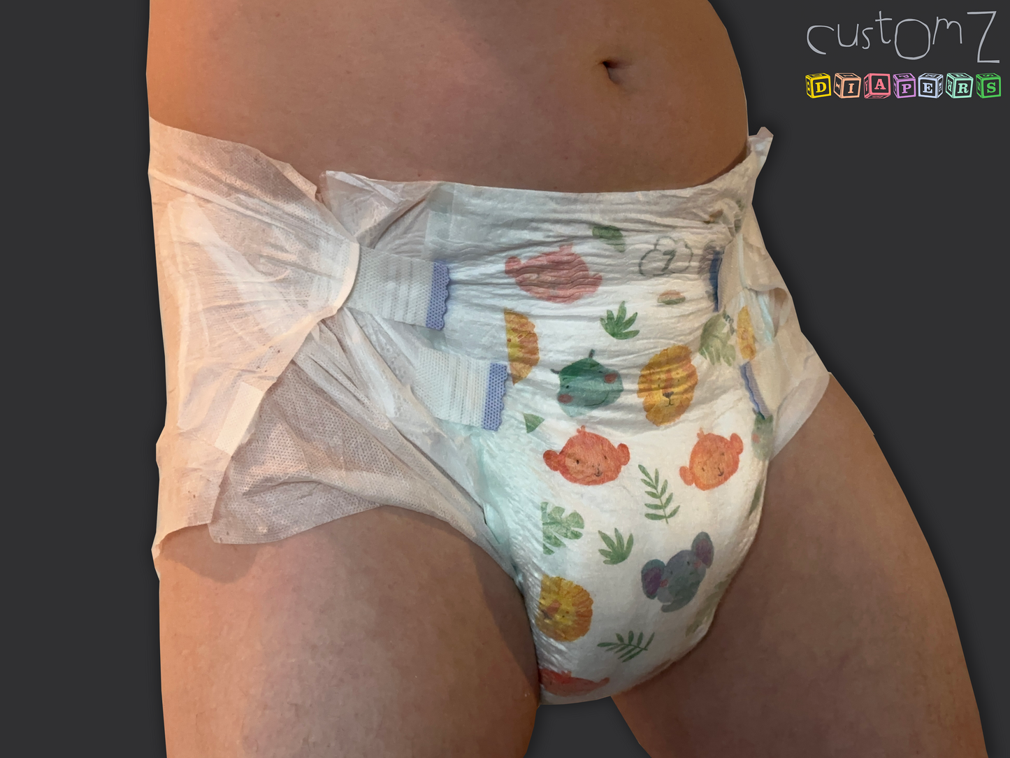 CustomZ Jungle Friends ABDL Adult Baby Diaper Nappy - 1 x Nappy