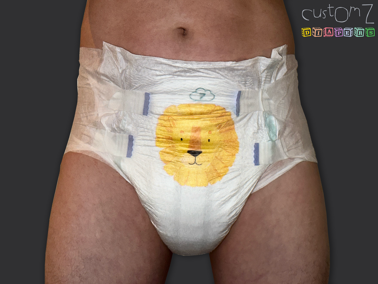 CustomZ Leo Lion ABDL Adult Baby Diaper Nappy - 1 x Nappy