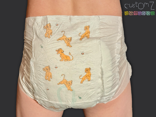 CustomZ Lion Pride ABDL Adult Baby Diaper Nappy - 1 x Nappy