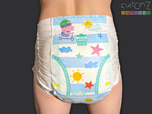 CustomZ Little Piggy ABDL Adult Baby Diaper Nappy - 1 x Nappy