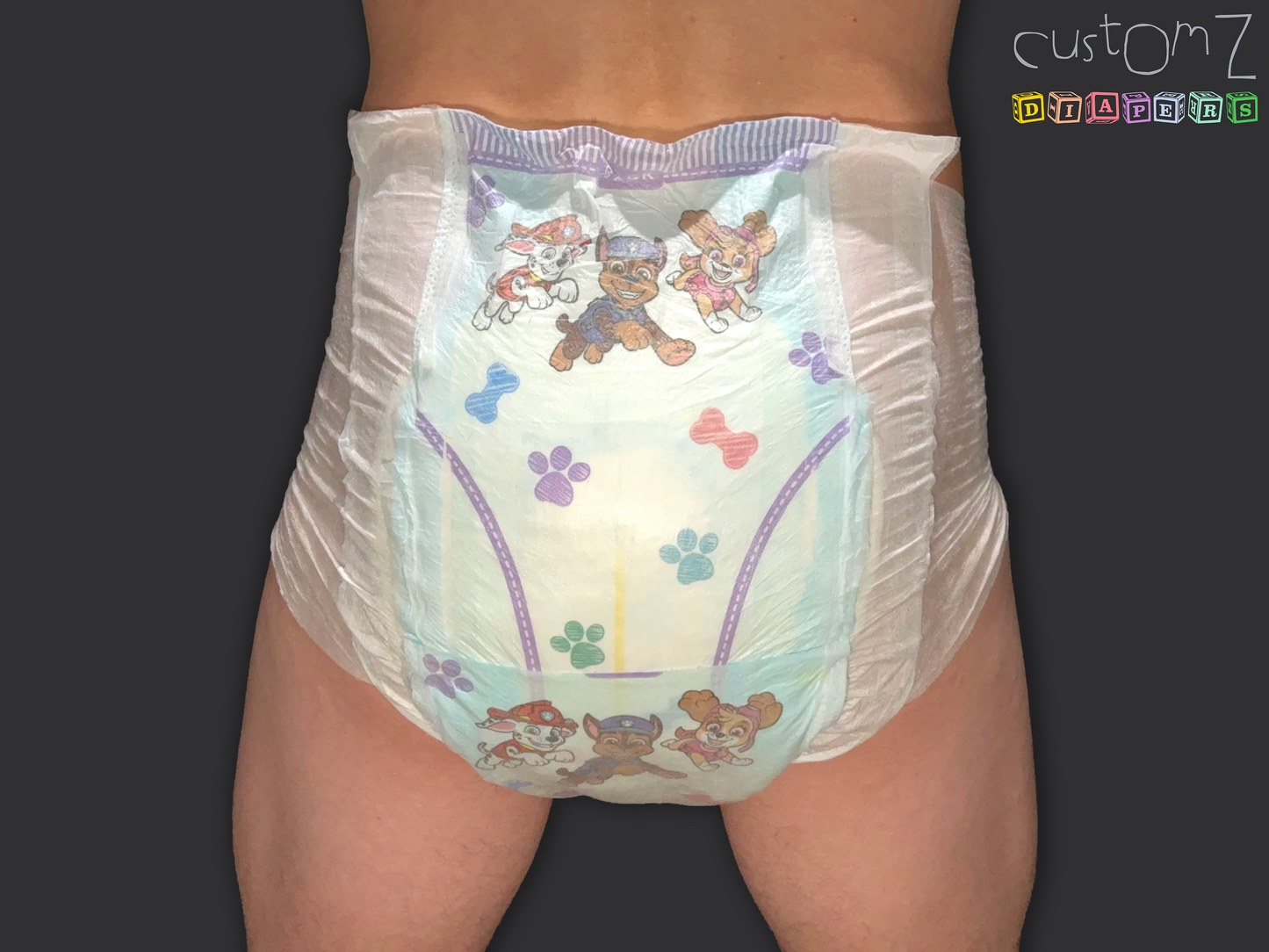 CustomZ Puppy Pals ABDL Adult Baby Diaper Nappy - 1 x Nappy