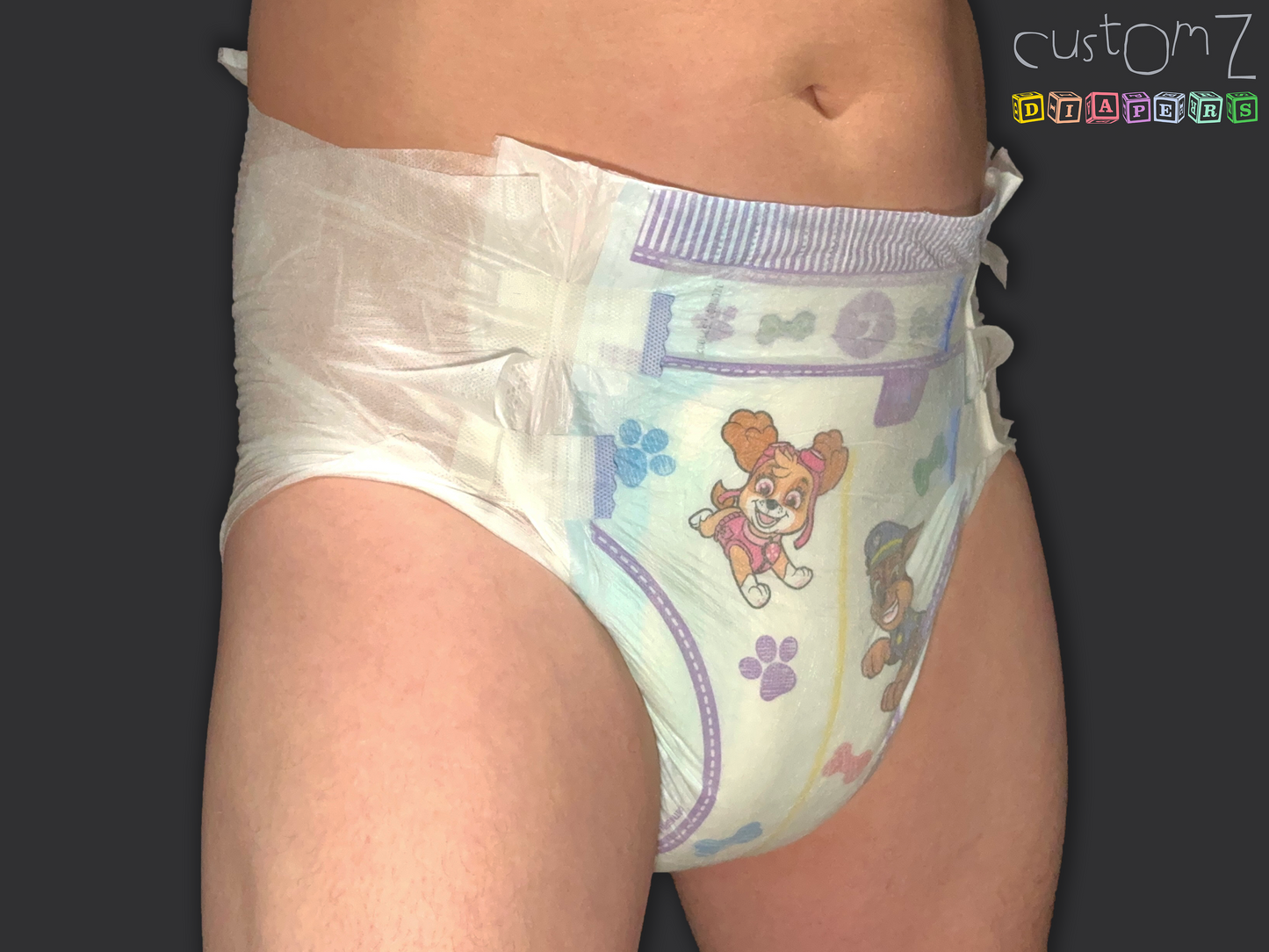 CustomZ Puppy Pals ABDL Adult Baby Diaper Nappy - 1 x Nappy