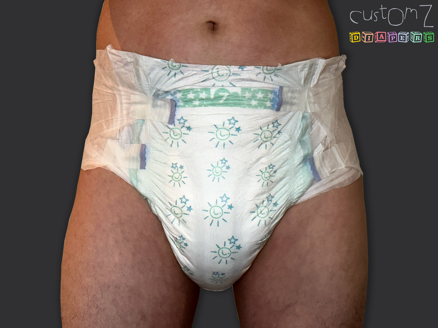 CustomZ Suns & Stars ABDL Adult Baby Diaper Nappy - 1 x Nappy