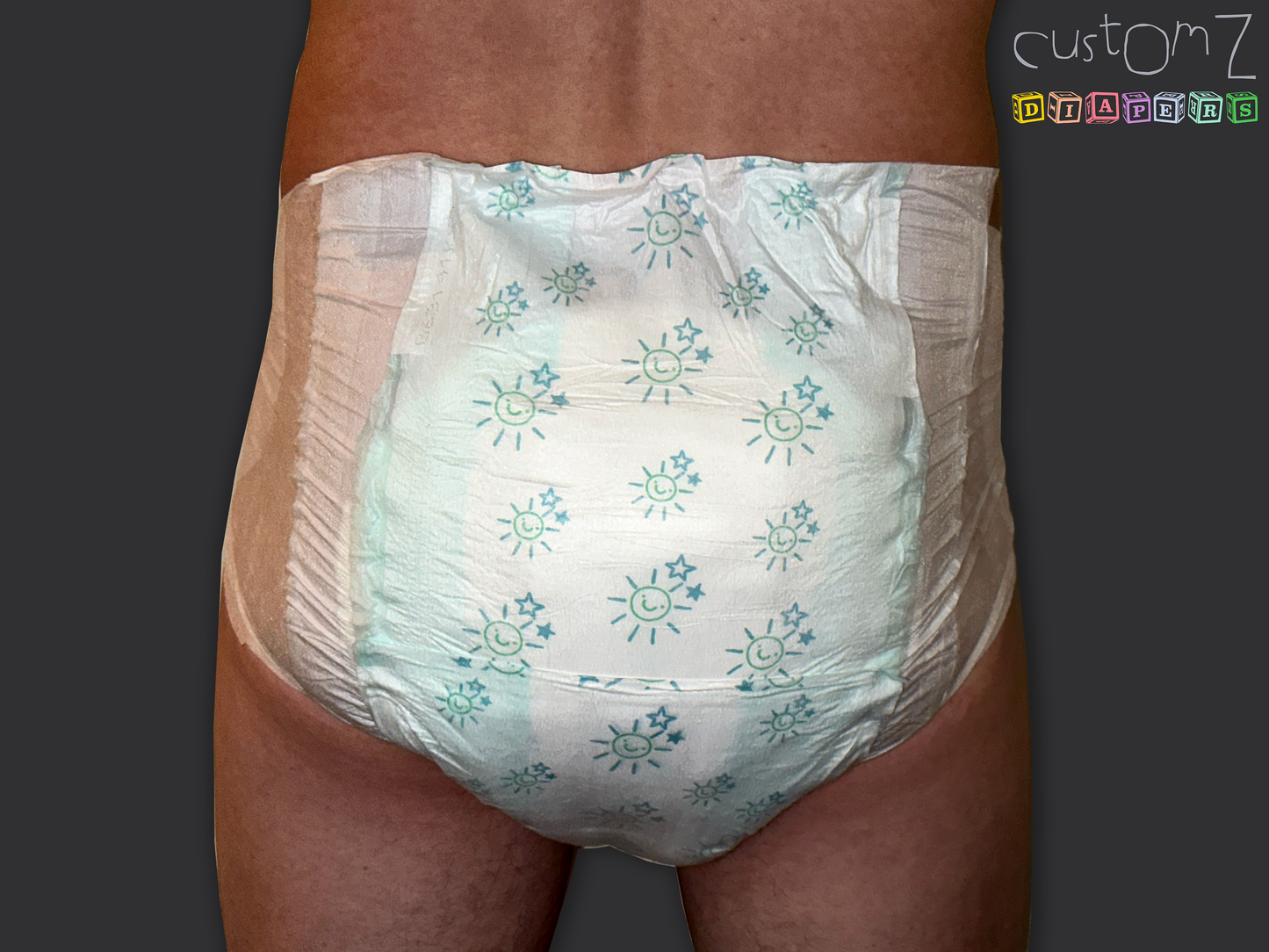 CustomZ Suns & Stars ABDL Adult Baby Diaper Nappy - 1 x Nappy