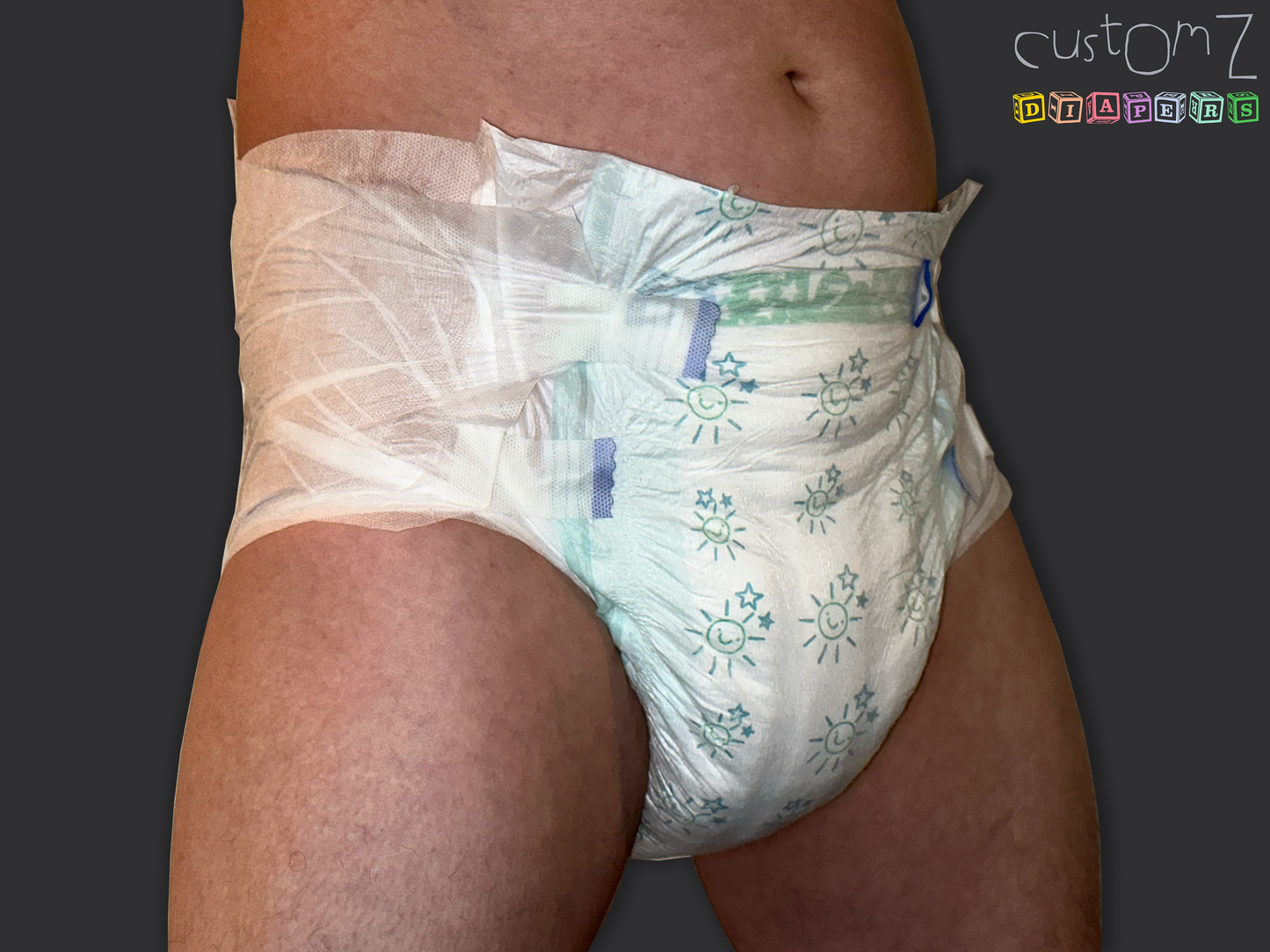 CustomZ Suns & Stars ABDL Adult Baby Diaper Nappy - 1 x Nappy