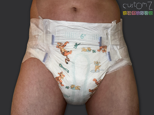 CustomZ Tiger & Friends ABDL Adult Baby Diaper Nappy - 1 x Nappy