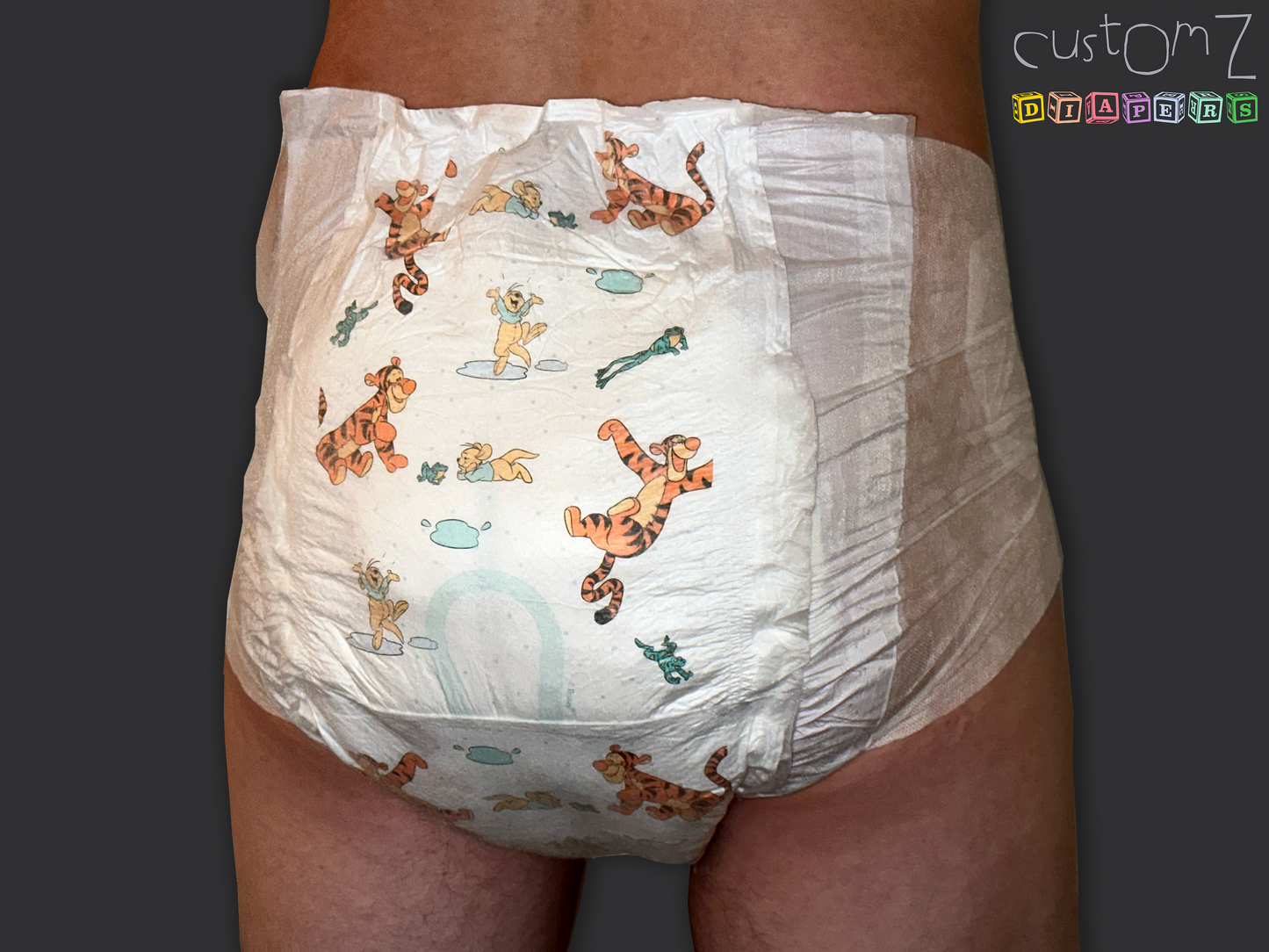 CustomZ Tiger & Friends ABDL Adult Baby Diaper Nappy - 1 x Nappy