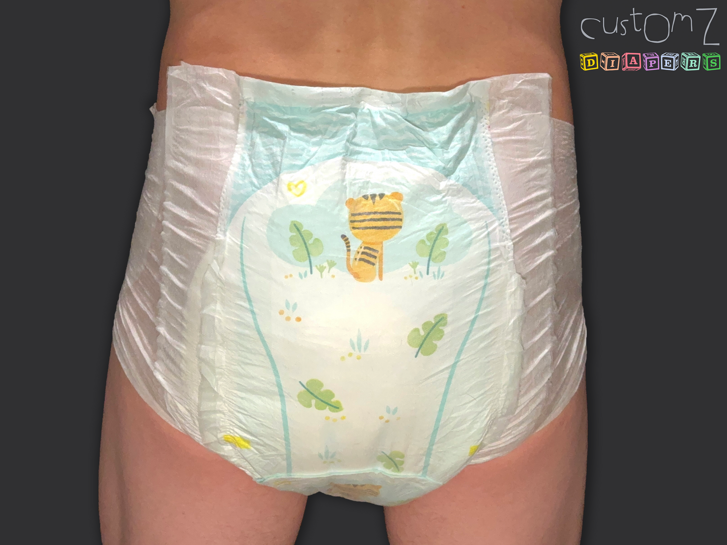 CustomZ Tiny Tiger ABDL Adult Baby Diaper Nappy - 1 x Nappy