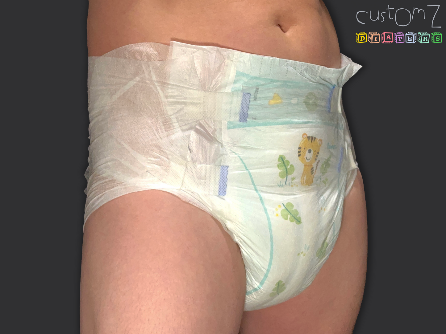 CustomZ Tiny Tiger ABDL Adult Baby Diaper Nappy - 1 x Nappy