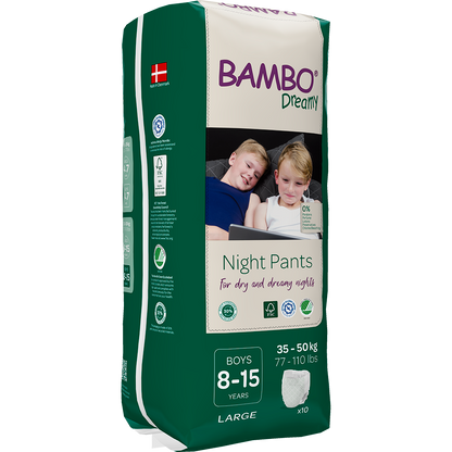 Boys UK Bambo Nature Dreamy Night Pants Bed Wetting Diaper - 10 Pack