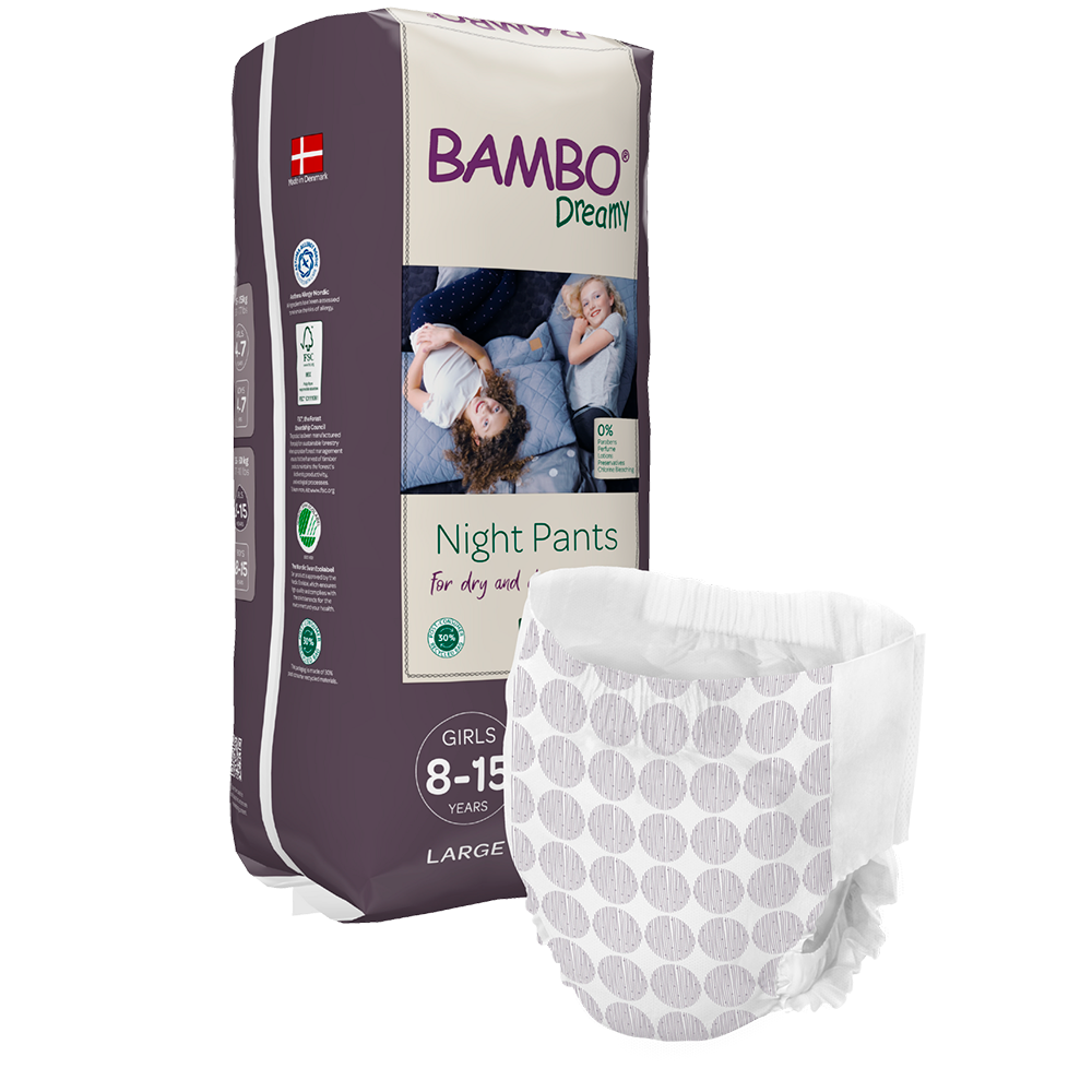 Girls UK Bambo Nature Dreamy Night Pants Bed Wetting Diaper - 10 Pack