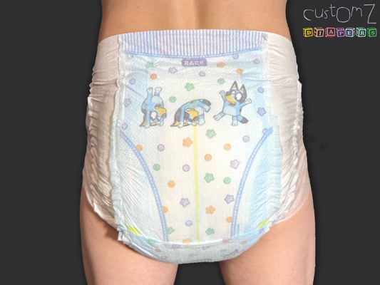 CustomZ Blu Duo ABDL Adult Baby Diaper Nappy - 1 x Nappy