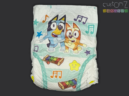 CustomZ Blu Sisters ABDL Plastic Backed Adult Baby Diaper Nappy - 1 x Nappy