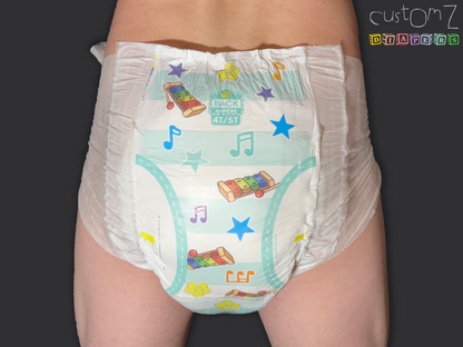 CustomZ Blu Sisters ABDL Plastic Backed Adult Baby Diaper Nappy - 1 x Nappy