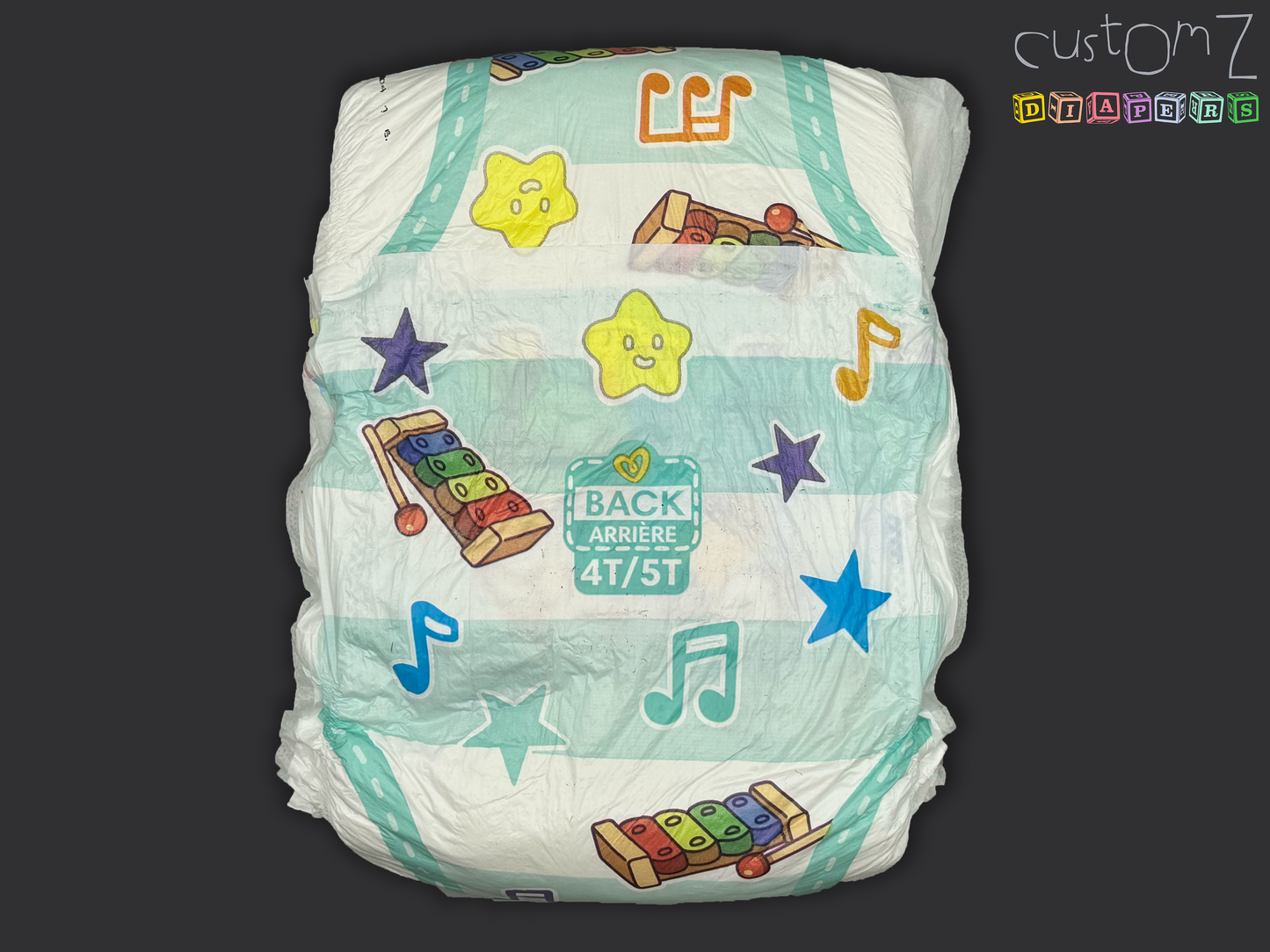 CustomZ Blu Sisters ABDL Plastic Backed Adult Baby Diaper Nappy - 1 x Nappy