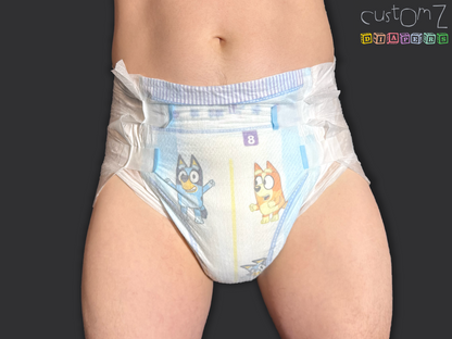 CustomZ Blu Sisters ABDL Adult Baby Diaper Nappy - 1 x Nappy