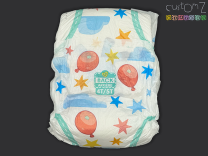 CustomZ Blu ABDL Plastic Backed Adult Baby Diaper Nappy - 1 x Nappy