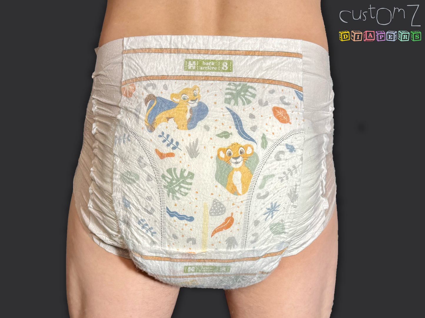 CustomZ Baby Lions ABDL Adult Baby Diaper Nappy - 1 x Nappy