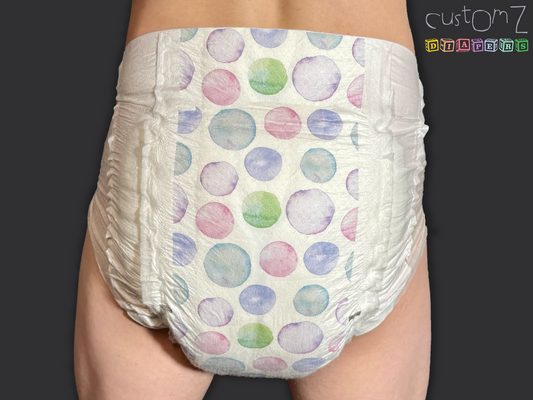 CustomZ Bubbles ABDL Adult Baby Diaper Nappy - 1 x Nappy