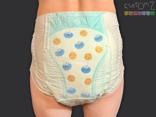 CustomZ Cookie Muncher ABDL Adult Baby Diaper Nappy - 1 x Nappy