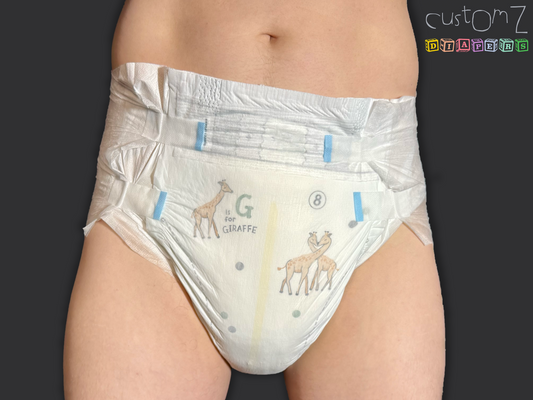 CustomZ Giraffe Cuddle ABDL Adult Baby Diaper Nappy - 1 x Nappy
