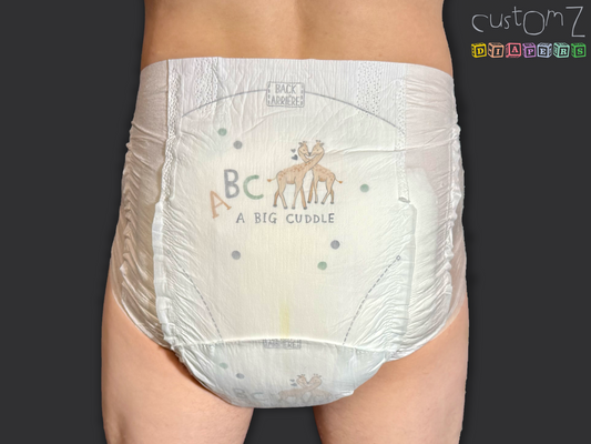 CustomZ Giraffe Cuddle ABDL Adult Baby Diaper Nappy - 1 x Nappy