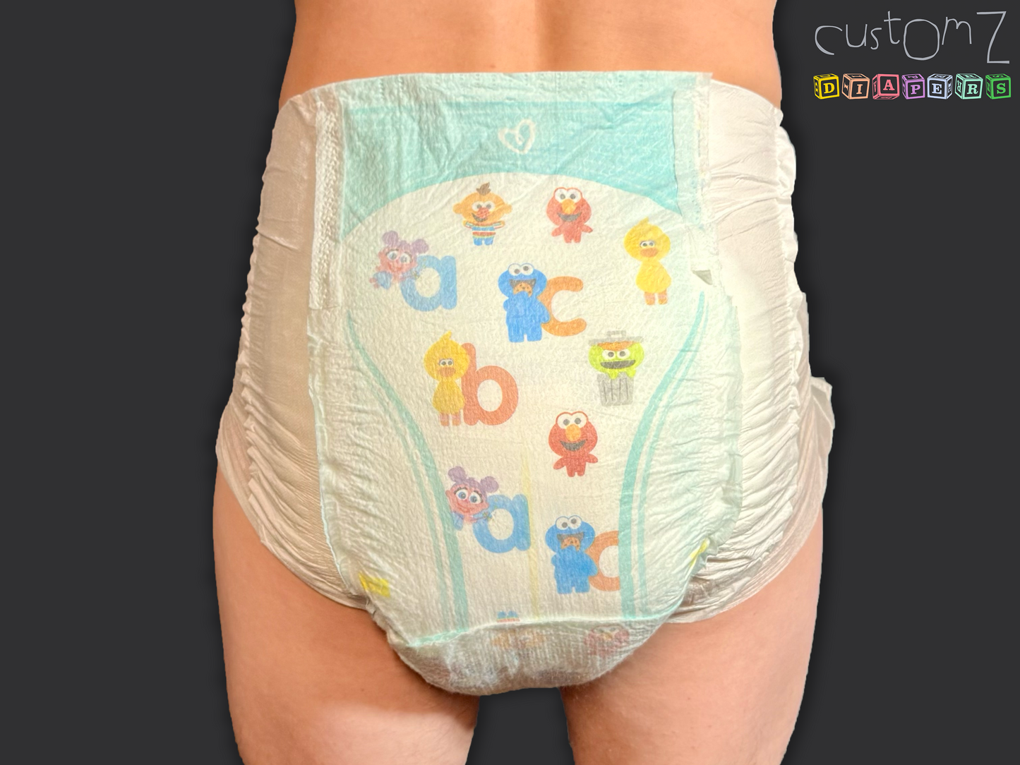 CustomZ Little Monsters ABDL Adult Baby Diaper Nappy - 1 x Nappy