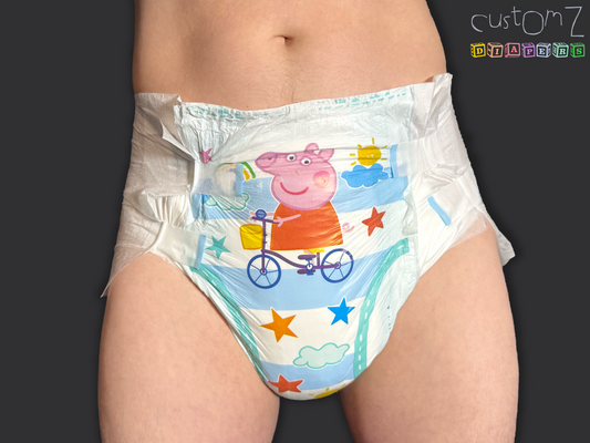 CustomZ Little Piggy ABDL Adult Baby Diaper Nappy - 1 x Nappy