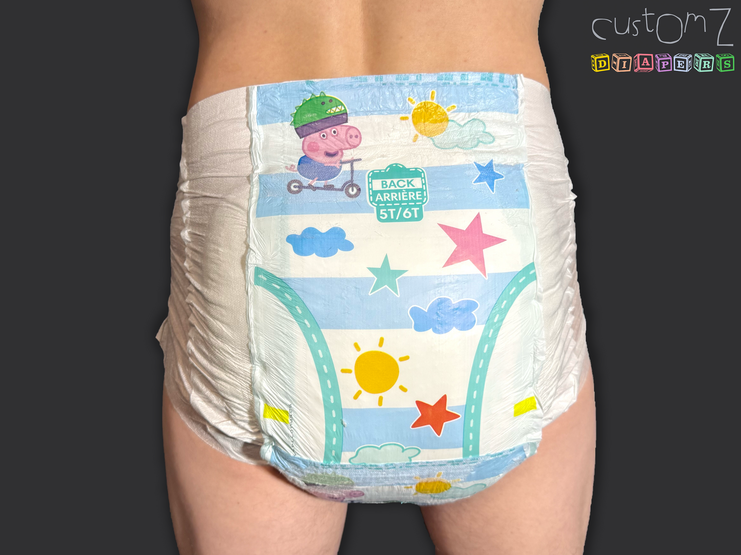 CustomZ Little Piggy ABDL Adult Baby Diaper Nappy - 1 x Nappy