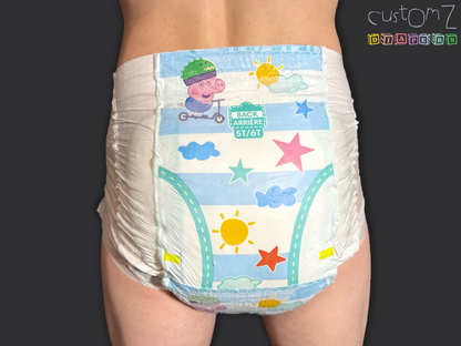 CustomZ Little Piggy ABDL Adult Baby Diaper Nappy - 1 x Nappy