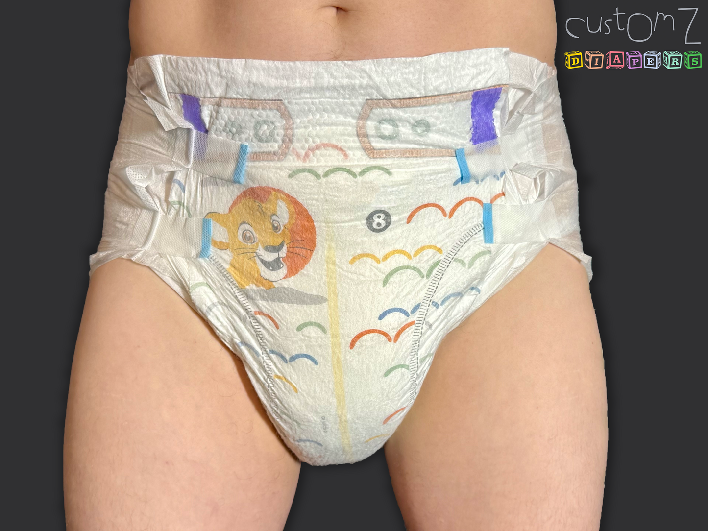 CustomZ Lion Pals ABDL Adult Baby Diaper Nappy - 1 x Nappy