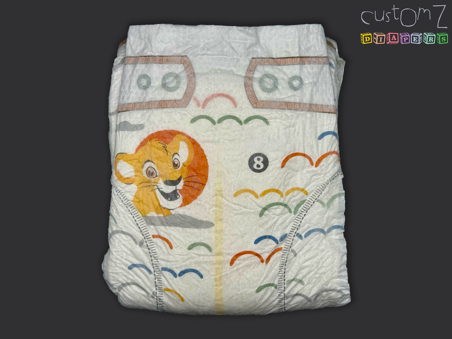 CustomZ Lion Pals ABDL Adult Baby Diaper Nappy - 1 x Nappy
