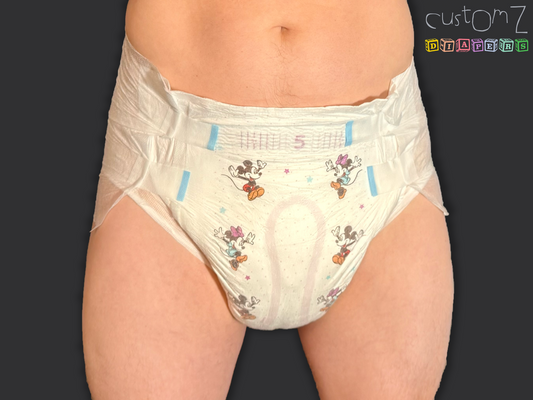 CustomZ Mouse Mates ABDL Adult Baby Diaper Nappy - 1 x Nappy