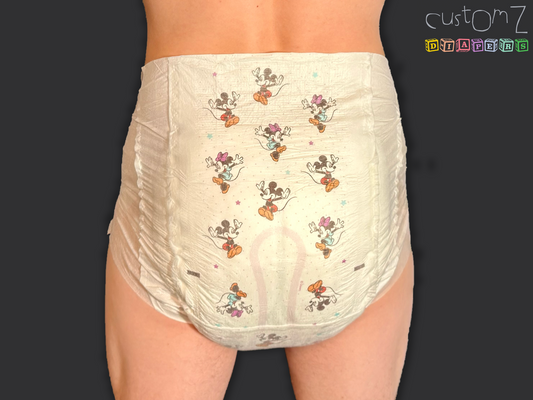 CustomZ Mouse Mates ABDL Adult Baby Diaper Nappy - 1 x Nappy