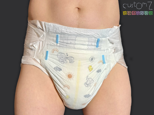 CustomZ Nelly Kisses ABDL Adult Baby Diaper Nappy - 1 x Nappy