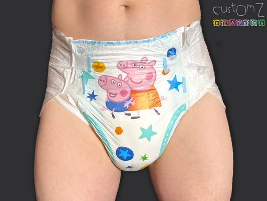 CustomZ Piggy Family ABDL Adult Baby Diaper Nappy - 1 x Nappy