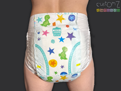 CustomZ Piggy Family ABDL Adult Baby Diaper Nappy - 1 x Nappy