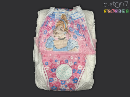 CustomZ Pink Princess ABDL Adult Baby Diaper Nappy with Working Wetness Indicator - 1 x Nappy