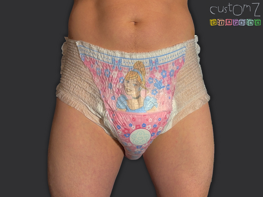 CustomZ Pink Princess ABDL Adult Baby Pull Up Diaper with Working Wetness Indicator - 1 x Pull Up Nappy