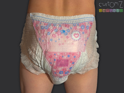 CustomZ Pink Princess ABDL Adult Baby Pull Up Diaper with Working Wetness Indicator - 1 x Pull Up Nappy